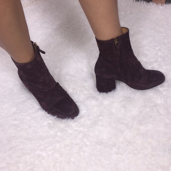 Whistles Ambrose Square Toe Loafer Boot burgundy